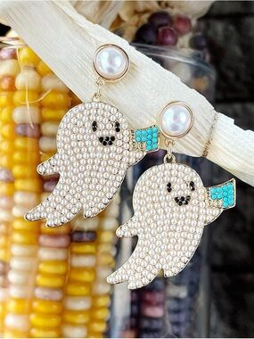 Park Lane - BOO - Ghost earrings with pearls NIB